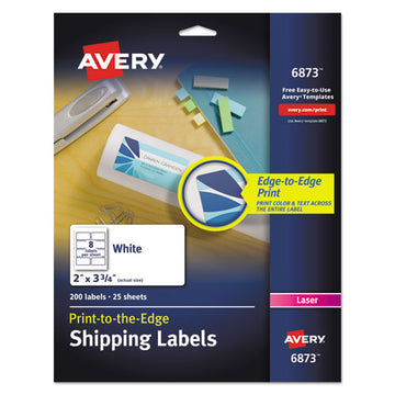 Avery® Vibrant Laser Color-print Labels W- Sure Feed, 2 X 3 3-4, White, 200-pk freeshipping - TVN Wholesale